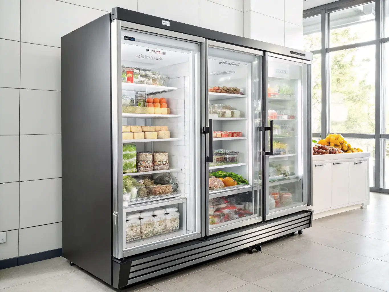 An image showing a fridge inventory screen with available ingredients and recipe suggestions, highlighting MealMatch's 'What's in My Fridge?' feature.