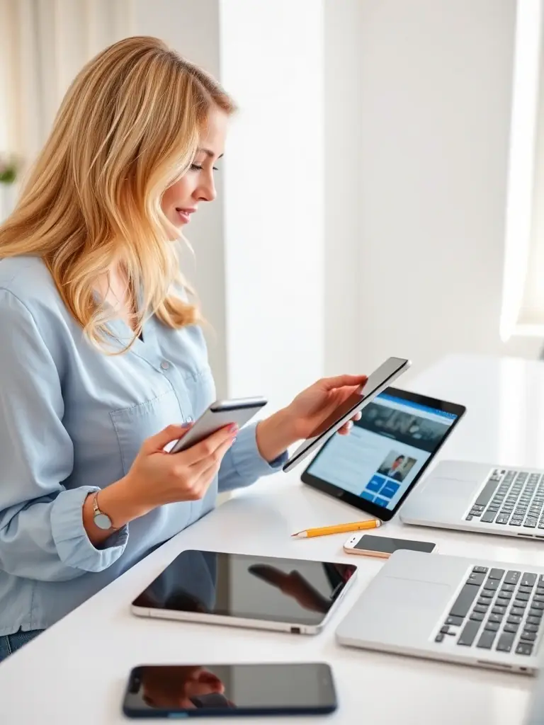 A person relaxing while reviewing annual reports on a tablet, symbolizing the long-term value and convenience of the annual plan.